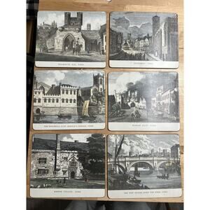 Lady Clare Placemats Hard Board Felt Back Prints York Views Set Of 6 No Box